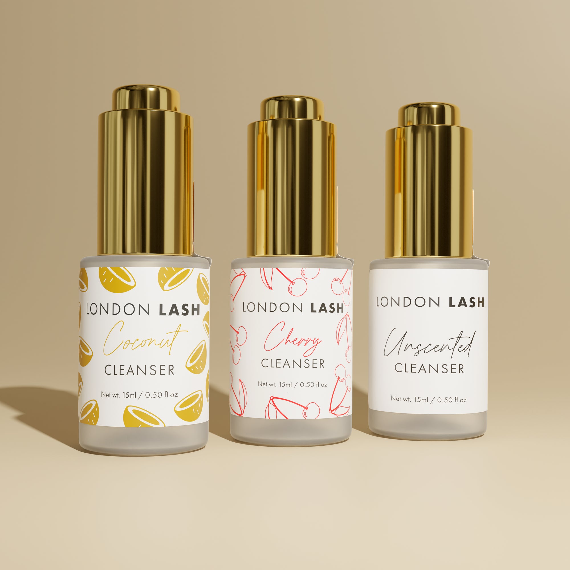 Unscented Coconut and Cherry Scented Lash Cleanser Pretreatment Liquid
