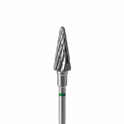 Staleks Carbide nail drill bit, "cone" green, head diameter 6mm / working part 14mm FT71G060/14.