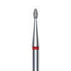 Staleks Diamond nail drill bit, rounded "bud" , red, head diameter 1.6mm/ working part 3.4mm FA50R016/3.4.