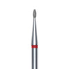 Staleks Diamond nail drill bit, rounded "bud" , red, head diameter 1.2mm/ working part 3mm FA50R012/3.