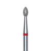 Staleks Diamond nail drill bit, pointed "bud" , red, head diameter 2.5mm/ working part 4.5mm FA60R025/4.5.